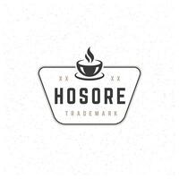 Coffee Shop Logo Design Element in Vintage Style Label or Badge. vector