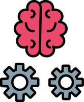 Brain Training Line Filled Icon vector