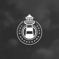 Lighthouse Design Element in Vintage Style for Logo or Badge vector