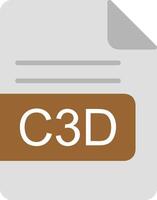 c3d archivo formato plano icono vector