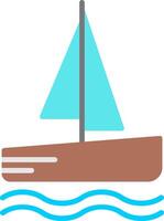 catamarán plano icono vector