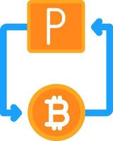 Bitcoin Paypal Flat Icon vector