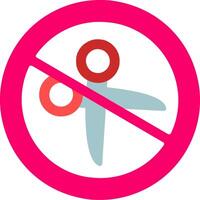 No Scissors Flat Icon vector