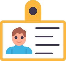 Identity Card Flat Icon vector