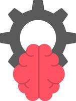 icono plano del cerebro vector