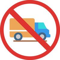 No Heavy Vehicle Flat Icon vector