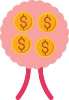 Money Tree Flat Icon vector