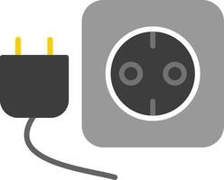 Plug And Socket Flat Icon vector