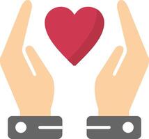 Hands Holding Heart Flat Icon vector