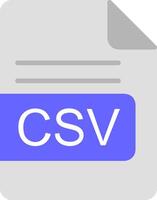 csv archivo formato plano icono vector