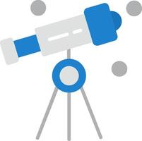 icono de telescopio plano vector