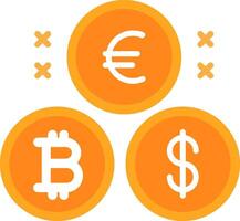 Cryptocurrency Coins Flat Icon vector