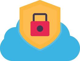 Cloud Security Flat Icon vector