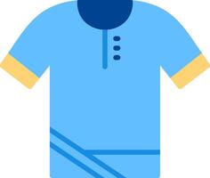 icono plano de la camisa de polo vector