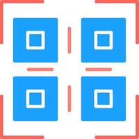 icono plano de código qr vector