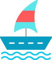 Sailing Boat Flat Icon vector