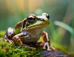 Macro shot of a frog photo