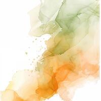 Orange and Green Colorful Abstract Watercolor Background photo