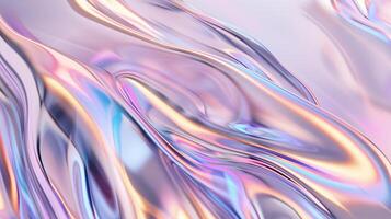 Blue and Purple Holographic Horizontal Abstract Blurred Iridescent Gradient Background photo