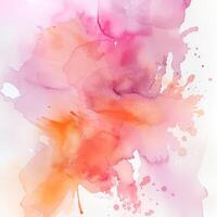 Orange and Pink Colorful Abstract Watercolor Background photo