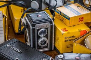 Crossville, Tennessee USA - September 25, 2022 Vintage Kodak cameras and equipment photo