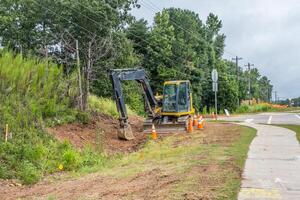 Bulldozer at construction site photo