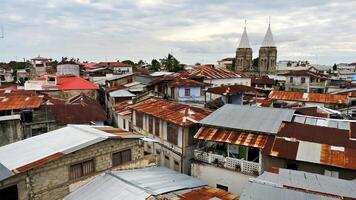 Roca pueblo zanzibar Tanzania fotografiado desde un techo foto