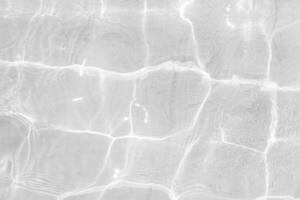 Bluewater waves on the surface ripples blurred. Defocus blurred transparent blue colored clear calm water surface texture with splash and bubbles. Water waves with shining pattern texture background. photo