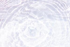 Bluewater waves on the surface ripples blurred. Defocus blurred transparent blue colored clear calm water surface texture with splash and bubbles. Water waves with shining pattern texture background. photo