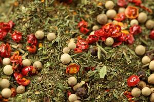 Exploring the Beauty of Macro Spices and Herb Background, A Flavorful Tapestry of Culinary Inspiration photo