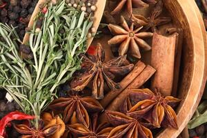 Exploring the Beauty of Macro Spices and Herb Background, A Flavorful Tapestry of Culinary Inspiration photo