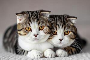 Twin Whiskered Elegance Capturing the Beauty of Beautiful Twin Whiskered Scottish Fold Expression, A Portrait of Feline Grace and Charm photo