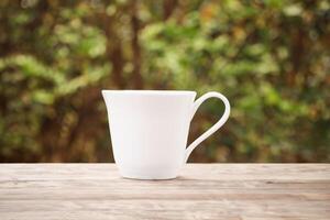 Capturing the Beauty of a White Mockup Mug, a Blank Canvas Ready for Personalization and Creativity photo