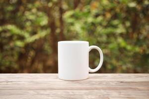 Capturing the Beauty of a White Mockup Mug, a Blank Canvas Ready for Personalization and Creativity photo