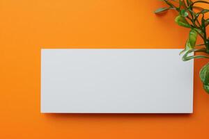 White Paper Mockup Enlivened by the Zesty Aura of Fresh Oranges, Crafting a Visual Symphony of Culinary Opulence and Wholesome Design photo