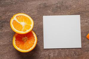 generado imagenblanca papel Bosquejo animado por el picante aura de Fresco naranjas, elaboración un visual sinfonía de culinario opulencia y saludable diseño foto