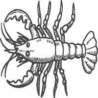 Lobster fish coloring pages for coloring book vector