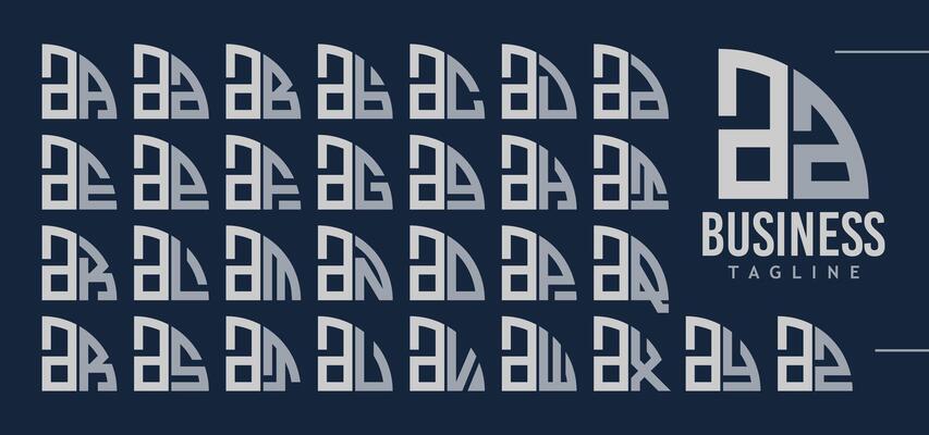 Bundle of quarter circle lowercase letter A AA logo design
