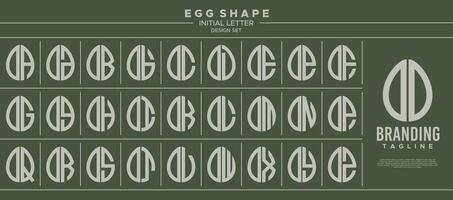 Collection of food egg shape letter O OO logo, number 0 00 design vector