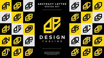 Simple business abstract lowercase letter E EE logo design set vector