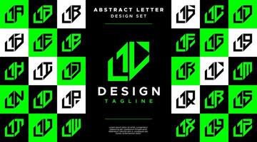 Modern sharp line abstract letter L LL logo bundle vector