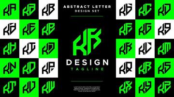 Modern sharp line abstract letter K KK logo bundle vector