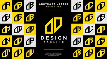 Simple business abstract letter O OO logo, number 0 00 design set vector