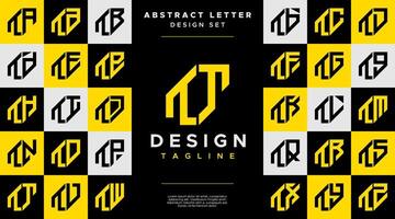 Simple business abstract letter T TT logo design set vector