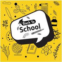 Back to school icon design with speech bubble vector