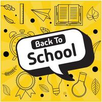 Back to school icon design with speech bubble vector