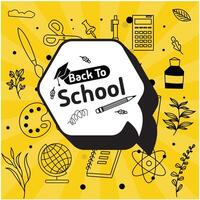 Back to school icon design with speech bubble vector