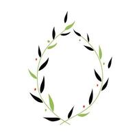 illustration with flower wreath vector