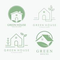 Green House Logo Icon Illustration vector