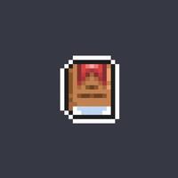 brown book in pixel art style vector